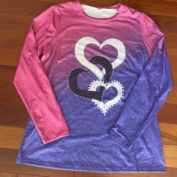 Heart Long sleeve T-shirt size Medium - Picture 3 of 6